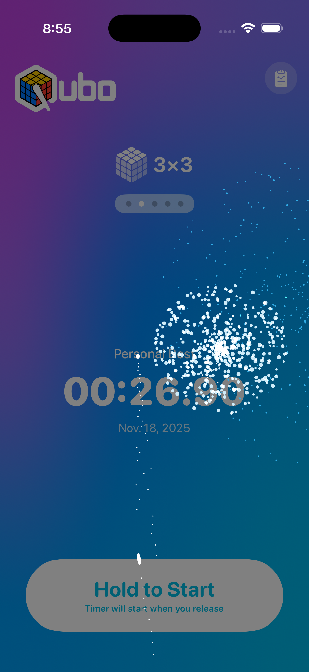 Qubo statistics view on iPhone